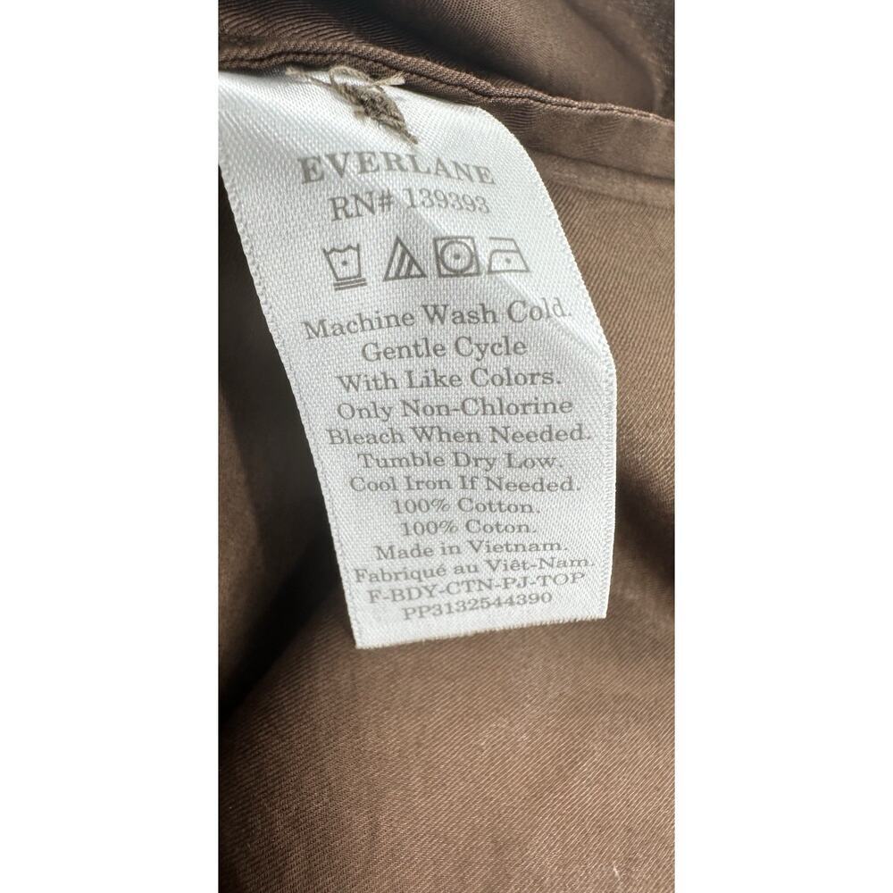 Everlane Boxy Button Front Shirt XS Brown 100% Cotton Oversized Long Sleeve NWT - Picture 8 of 8